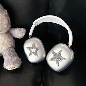 Lovely Stars Diamond Crystal Rhinestone Case para <span class=keywords><strong>Airpods</strong></span> <span class=keywords><strong>Max</strong></span> TPU Clear Soft Headphone Cup Cover para <span class=keywords><strong>Apple</strong></span> <span class=keywords><strong>Airpods</strong></span> <span class=keywords><strong>Max</strong></span> - Product Image 1