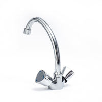 Robinet de cuisine double vasque contemporain de haute qualité, finition zinguée, idéal pour l'hôtellerie, rotation à 360 degrés, facile à utiliser