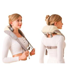 Crossborder Neck Shoulder Massager USB Rechargeable <b>Heat</b> Therapy Massage <b>Shawl</b> For Cervical Spine Relief White Gray Beige - Product Image 1