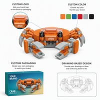 Set de Bloques de Construcción de Cangrejo Mini Personalizado, Modelo 3D DIY, Juguete de Construcción con Carcasa Translúcida, Ladrillos STEM, Marca Privada, Decoración, Regalo para Niños