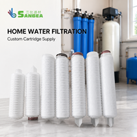 Élément filtrant plissé personnalisé OEM avec plusieurs longueurs et modèles de bouchons d'extrémité pour les projets de systèmes de traitement de l'eau