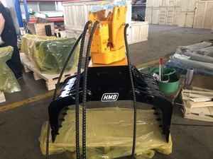 <span class=keywords><strong>Mini</strong></span> <span class=keywords><strong>pelle</strong></span> hydraulique certifiée CE HMB avec <span class=keywords><strong>grappin</strong></span> rotatif pour billes de bois et <span class=keywords><strong>godet</strong></span> de tri de pierres, moteur M+S pour pelles de 4 à 7 tonnes (pour exploitations agricoles) - Product Image 4