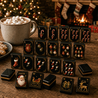 Mahjong noir sur le thème de Noël, qualité professionnelle de luxe, acrylique à trois couches, taille personnalisée, imperméable, portable, jeu de casino