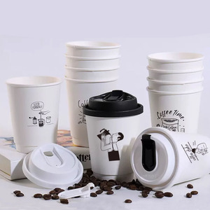 8Oz 10oz 12Oz 16Oz 22oz Biodegradable Desechable Café Etiopía Cartón de una sola pared Café Pla Taza de papel con tapa - Product Image 2