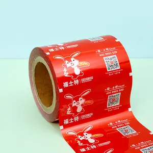 Rollo de película de embalaje de plástico laminado ecológico de grado alimenticio con impresión personalizada de fábrica