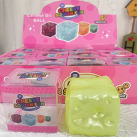 Nouveau jouet anti-stress en forme de cube de glace en huile de coco, boule à presser amusante à rebond lent, boîte de présentation