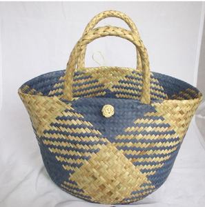 Custom Designed Eco-Friendly Seagrass Rattan <b>Hand</b> Woven <b>Bag</b> for Women <b>Black</b> Circle From Vietnam - Product Image 3