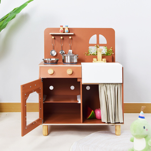 Juego de Cocina de Madera para Niños Pequeños con Accesorios de Cocina, Fregadero y Grifo, Juguete de Simulación - Product Image 4