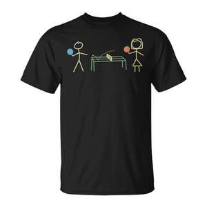 T-shirt de sport de tennis de table unisexe pour adulte à manches courtes et col rond avec impression sérigraphiée - Product Image 1