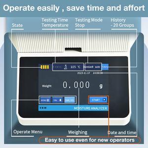 Neue Ankunft Halogen Feuchtigkeit analysator Maschine für Labor 110g/10mg Getreide Feuchtigkeit messer Digital anzeige Infrarot Feuchtigkeit analysator - Product Image 6