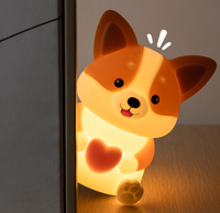 Veilleuse LED pour chien, 30M, avec minuterie, en silicone souple, mignonne, pour enfants, rechargeable, cadeau pour chambre à coucher, femmes, garçons, filles, 3 niveaux de luminosité, petite taille