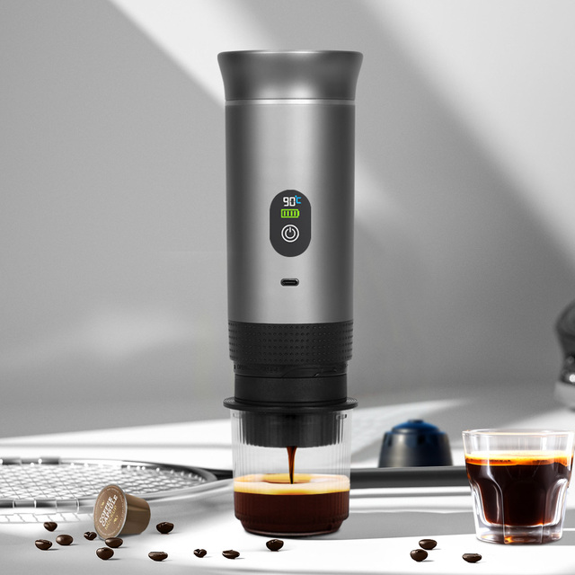 Portable Espresso Machine 16G Powder Bowl Compatible Coffee Maker for Travel & Car with Fast Extraction
