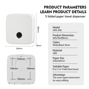 Hiện đại sang trọng nhựa multifold mô Dispenser với khóa hình vuông cho nhà và phòng tắm thương mại sử dụng - Product Image 5
