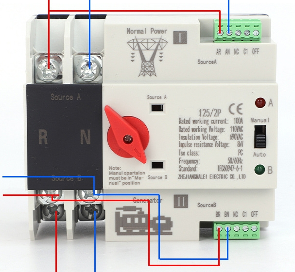 Customizable 2P 3P 4P Manual Automatic Dual-mode Automatic Transfer Switch with CE ISOO9000 Certificate for Generator and PV