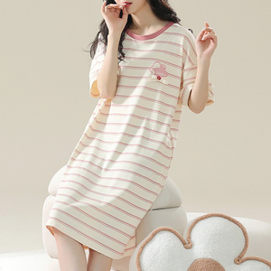 Nuevo camisón de pijama de algodón para niña de verano, ropa de salón informal, camisón de mujer para mujer - Product Image 2