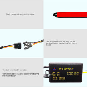 Brad 2Pcs Set Lampu LED Fleksibel untuk Mobil Sedan Putih Amber, Lampu DRL LED Sequential Flowing Daytime Running Light 12V Universal - Product Image 5