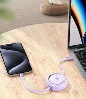 Carga rápida C a C Tipo retráctil Cable Usb Cable plano flexible Usb a Usb C 100W