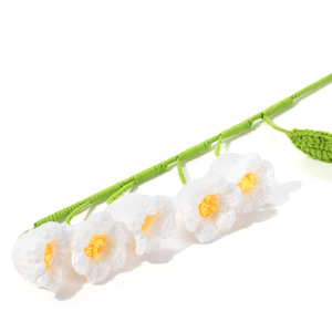 Tessuto giglio della valle finito a maglia fiori Crochet fiori Boutique fiori di lana fiore artificiale - Product Image 5