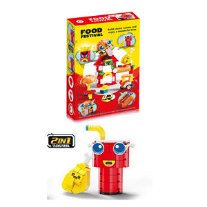 Ensemble de construction alimentaire intelligent 2-en-1 Pièce d'affichage pour burger à puce de monstre à recul Ensemble de construction stylisé 58-88 pièces Ensemble de jouets - Product Image 3