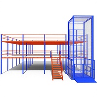 Système de plancher en mezzanine en acier industriel à 4 niveaux, plateforme de stockage d'entrepôt multi-niveaux, rayonnage sélectif robuste pour palettes