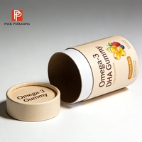 Tube en papier alimentaire personnalisé pour l'emballage de bonbons gélifiés, boîte cylindrique hermétique biodégradable pour le thé, les grains de café