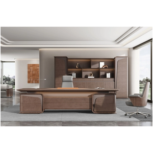 लक्जरी आधुनिक लकड़ी कंप्यूटर कार्यालय टेबल उच्च गुणवत्ता वाली छत प्रबंधक कार्यकारी घर कार्यालय डेस्क लक्जरी लकड़ी के फर्नीचर - Product Image 1