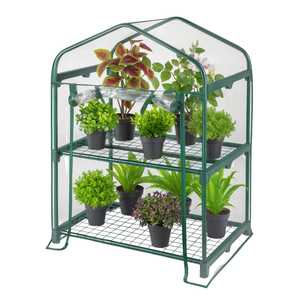 Mini invernadero de 2 niveles para plantas 69x49x95 cm, estructura de acero con cubierta de PVC, para uso en balcón o jardín. - Product Image 1