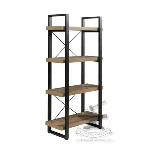 Classic Industrial Acacia Wood Bookcase