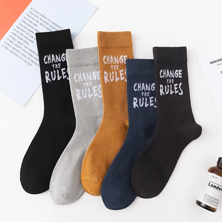 Chaussettes unisexes multicolores pour hommes, chaussettes de Sport, athlétiques, avec Logo imprimé, étiquette personnalisée, nouvelle collection