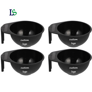 Tazón para Tinte de Cabello de 300 ml con Logotipo Personalizado de Fábrica, Herramientas y Accesorios para Salón de Belleza, Material del Mango con Diseño de Dientes, Color Negro - Product Image 1