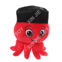 Peluche en coton PP, jouet en peluche personnalisable, peluche poulpe, peluche poulpe rouge brodée avec OEM ODM