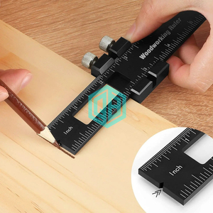 Carré de charpente en aluminium de qualité entrepreneur-carré en T de précision de 0.5mm avec double échelle et butée coulissante pour outils de travail du bois de terrasse/charpente - Product Image 2