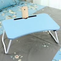 Plateau de lit pliable pour ordinateur portable, bureau paresseux multifonctionnel avec porte-gobelet et emplacement pour tablette, table d'ordinateur portable portable pour dortoir, support de genoux rembourré