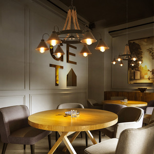 Vintage chanvre corde lustre pays vêtements boutique loft industriel personnalité créative nostalgique lampe led suspension lumière - Product Image 4