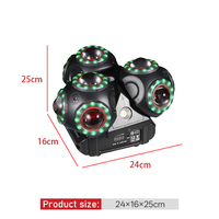 Luz Móvil de 3 Cabezas RGBW de 150W con Haz LED, Láser RGB y Estroboscópico Blanco, DMX512, Activación por Sonido, para Escenarios, KTV, Bares y Bodas