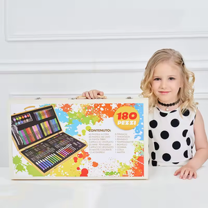 Juego <span class=keywords><strong>de</strong></span> Dibujo Artístico para Niños JIMJOE - 180 Piezas, Caja <span class=keywords><strong>de</strong></span> Madera para <span class=keywords><strong>Dibujar</strong></span> Fácilmente, Útiles <span class=keywords><strong>Escolares</strong></span>, Juego <span class=keywords><strong>de</strong></span> Regalo <span class=keywords><strong>de</strong></span> Pintura TZ-180 - Product Image 4