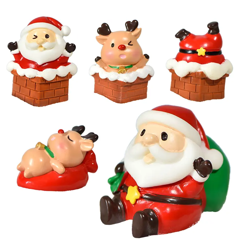 New Design Mini Resin Crafts Ornaments Christmas Resin Crafts Home Garden Decorative Cute Christmas Trinkets