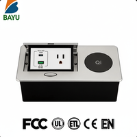 Multiprise industrielle de table UE/US en alliage d'aluminium à charge rapide sans fil avec prises USB A/C escamotables personnalisables