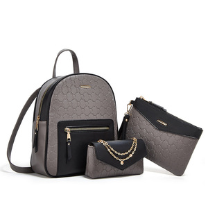 Nouveau <span class=keywords><strong>sac</strong></span> à <span class=keywords><strong>dos</strong></span> décontracté en <span class=keywords><strong>cuir</strong></span> PU pour <span class=keywords><strong>femme</strong></span>, style universitaire, imprimé tendance, ensemble de sacs d'école pour étudiantes - Product Image 3