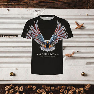 <span class=keywords><strong>Para</strong></span> Fitspi, Camiseta con estampado 3D de la bandera americana <span class=keywords><strong>para</strong></span> hombres, diseño personalizado de águila, transpirable, antiarrugas, de longitud larga, de gran tamaño, al por mayor - Product Image 2