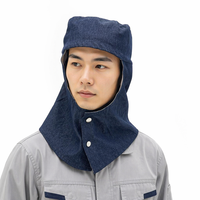 Casquette de soudeur en denim Ever Fortune EFKP0041 avec boutons-pression, protection anti-étincelles, anti-poussière, unisexe, toutes saisons