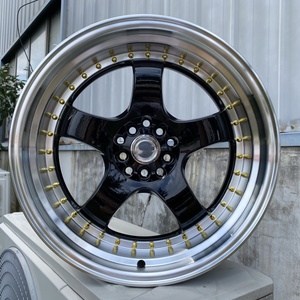 VG Aluminium-Rennräder 15x8/15x9 4x100/4x114.3 Racing ET0 Maschinell Bearbeitete Felge für Histori Silber/Schwarz 4-teiliges Set zum Austausch - Product Image 4