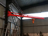 Grue à flèche électrique manuelle pivotante à 360° murale pour la manutention de matériaux, avec moteur et engrenages, capacité de 1 à 3 tonnes pour usage industriel