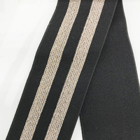 1.5 pouces 2 pouces de large en stock Jacquard brillant argent or Nylon caoutchouc bande élastique ruban pour bandoulière