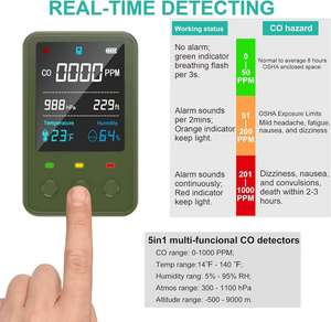 Перезаряжаемый датчик качества воздуха, 7 в 1 - Product Image 5