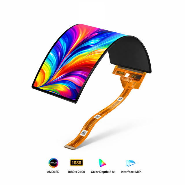 6.67 Inch Flexible AMOLED Display Module 1080x2400 Sunlight Readable 6.5" OLED Screen MIPI Interface for Consumer Electronic