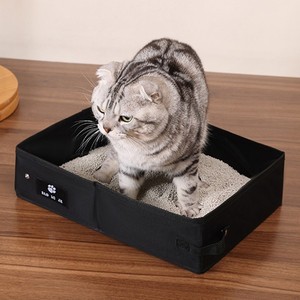 Caja de arena plegable cuadrada para gatos, de tela Oxford, portátil, impermeable, inodoro <span class=keywords><strong>grande</strong></span> para gatos, <span class=keywords><strong>arenero</strong></span> para coche - Product Image 4