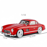 Modèle de voiture miniature en alliage Diecast benz 300sl 1:18, classiques, voitures anciennes, simulation de voitures, collection, modèle de jouet en métal, véhicule d'exposition, cadeau pour garçon
