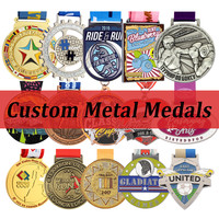 Médaille de sport en émail doux avec logo personnalisé, en alliage de zinc, impression couleur, médaille de récompense en métal avec ruban pour la compétition de hockey sur glace