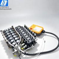 Haohong DCV60 60 litres/min 7 bobines Télécommande Manuelle & Électro-hydraulique Vanne de commande directionnelle sectionnelle hydraulique